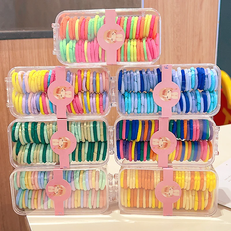 60pcs/box Children's small rubber bands , with good elasticity. Headrope hair accessories, rubber headrope tied hair