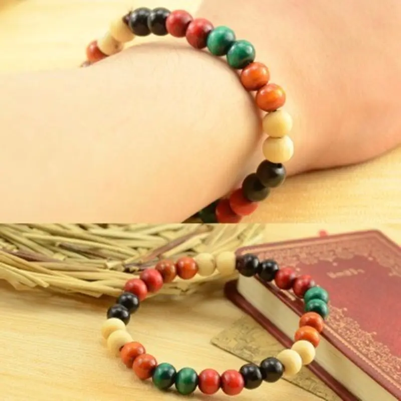 Special Wholesale Ethnic Style Series Of New Color Wooden Bead Stretch Bracelet Lap Small Beads Jewelry