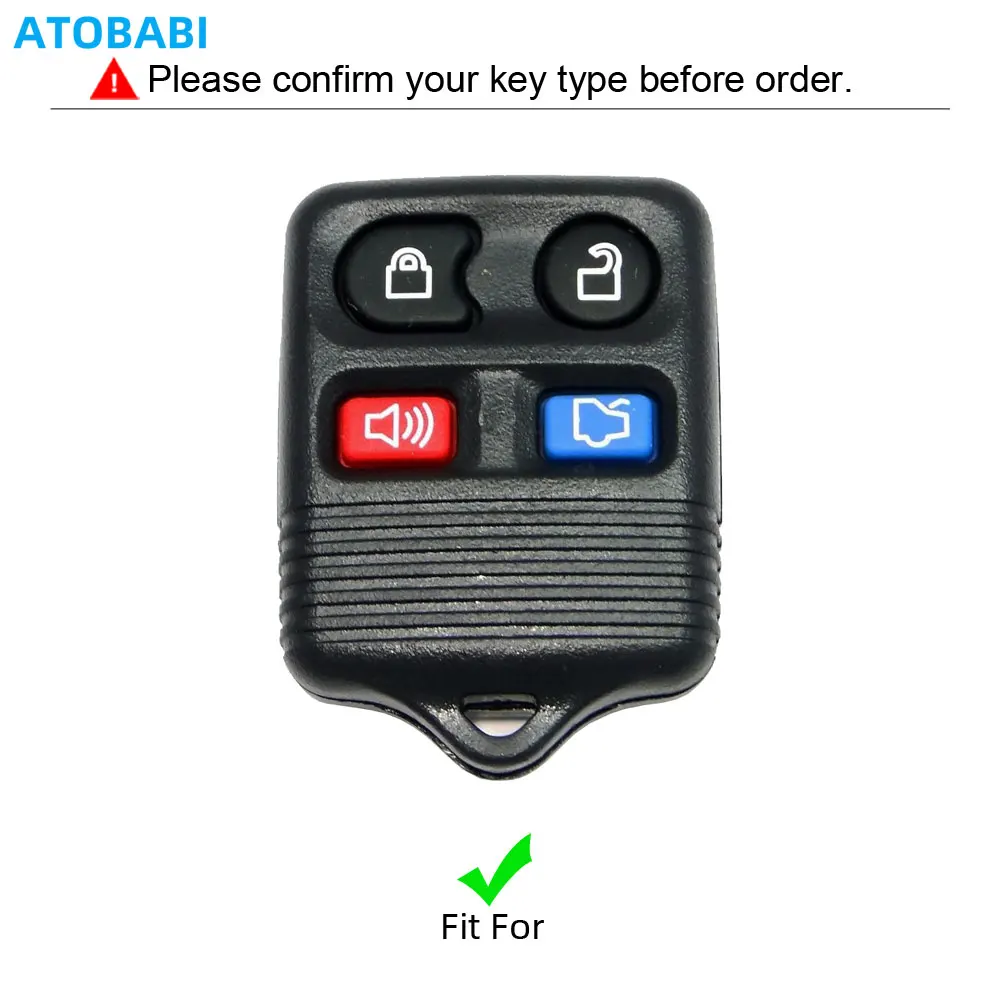 Leather Car Key Case Smart Remote Control Fobs Protect Cover For Ford Crown Victoria Focus Mustang Lincoln Mercury Grand Marquis