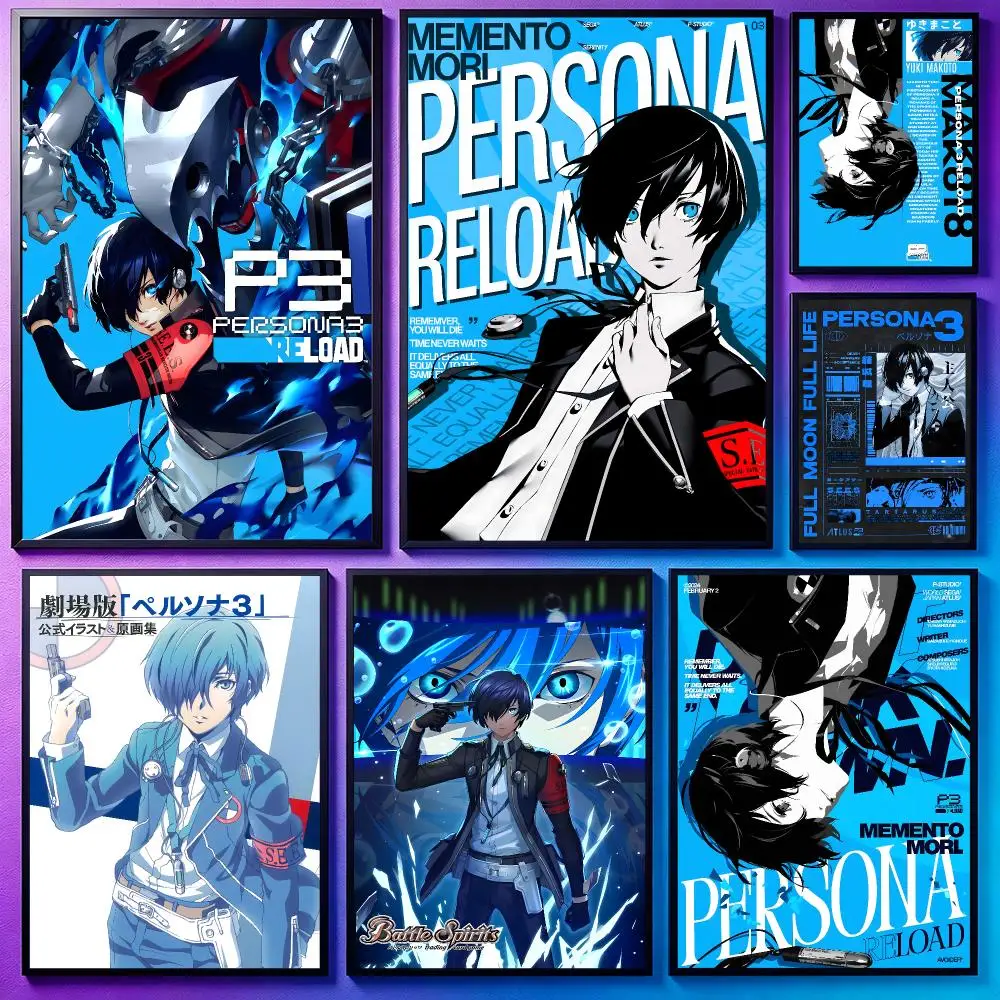 Game Persona 3 ReloadS Poster Poster Sci Fi Cyberpunk HD Self Adhesive Wall Print Futuristic Home Game Room Decor Gift