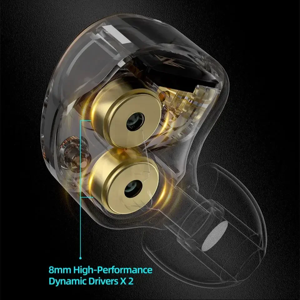 KZ Taurus سماعات أذن سلكية 2DD ميكروفون مزدوج مع KZ بلوتوث الأذن هوك عميق باس الموسيقى ياربود إلغاء الضوضاء سماعة