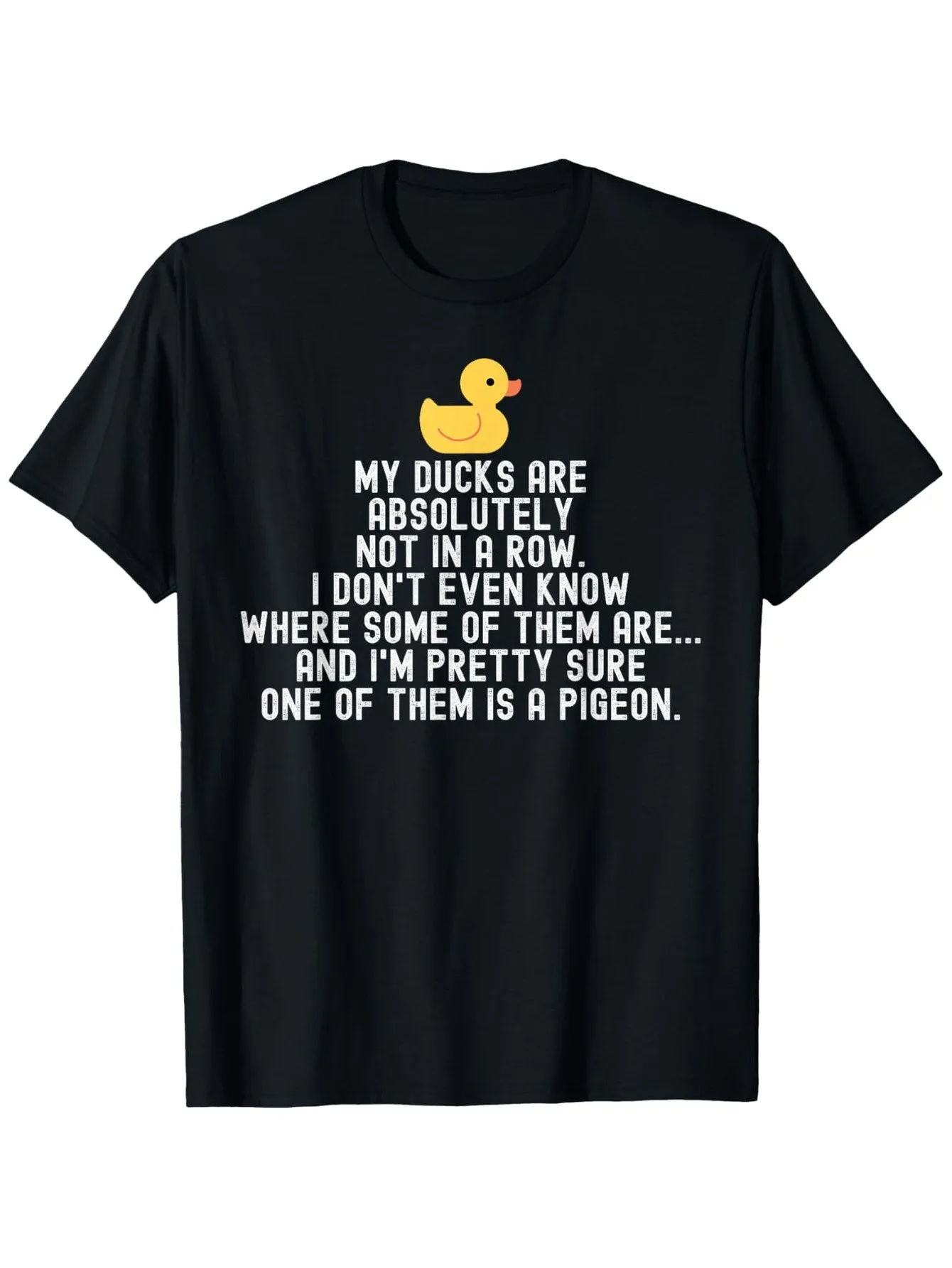 Mi pato es definitivamente no en la misma fila: camiseta divertida de algodón con humor de palomas para hombre, camiseta informal de manga corta con cuello redondo, tela de algodón transpirable, ligeramente elástica