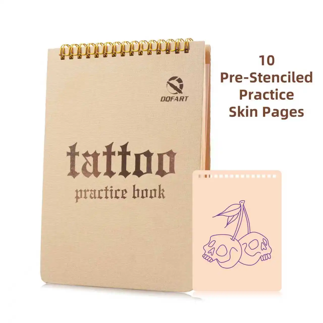 DQFART Blank Tattoo Practice Skin Book 10Pcs 1MM Permanent Makeup Accessories for Beginners and Experienced Artists