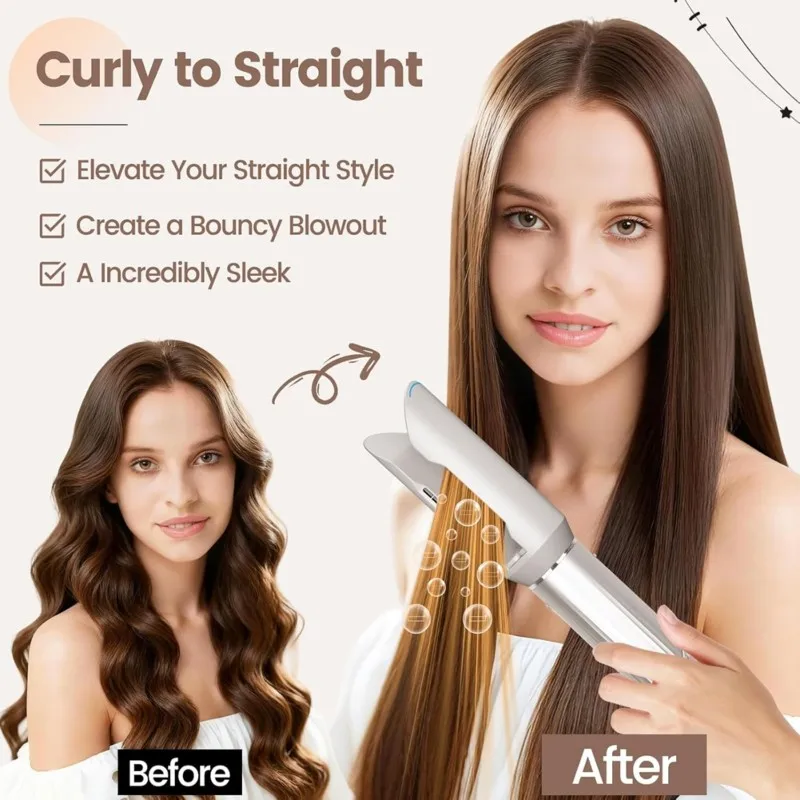 A50Q-Curling Attachment+ 1.6In Long Hair Curling Barrel For Shark Flexstyle HD400 Both Curl Directions For Loose Curls Smooth