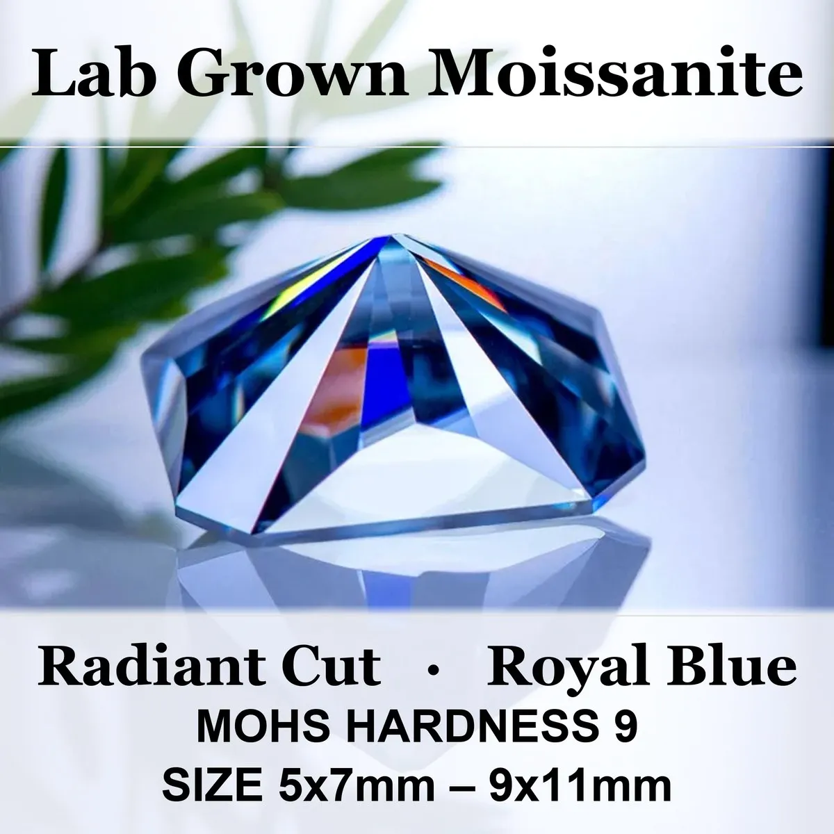 Natural Color Moissanite Stone Royal Blue Radiant Cut Gemstone Lab Grown Diamond For Charms Woman Jewelry With Certificate