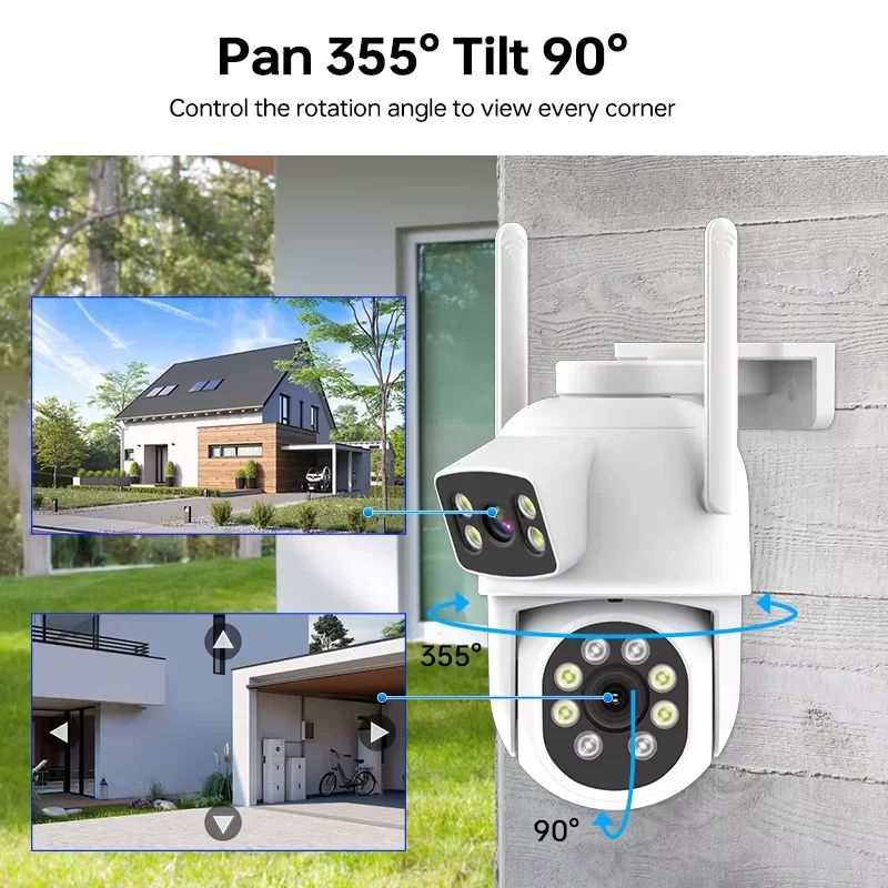 8CH 8MP 4K Dual Lens Wireless Wifi PTZ Camera Security System CCTV Video Surveillance Kit NVR Outdoor Two-Way Audio AI Tracking