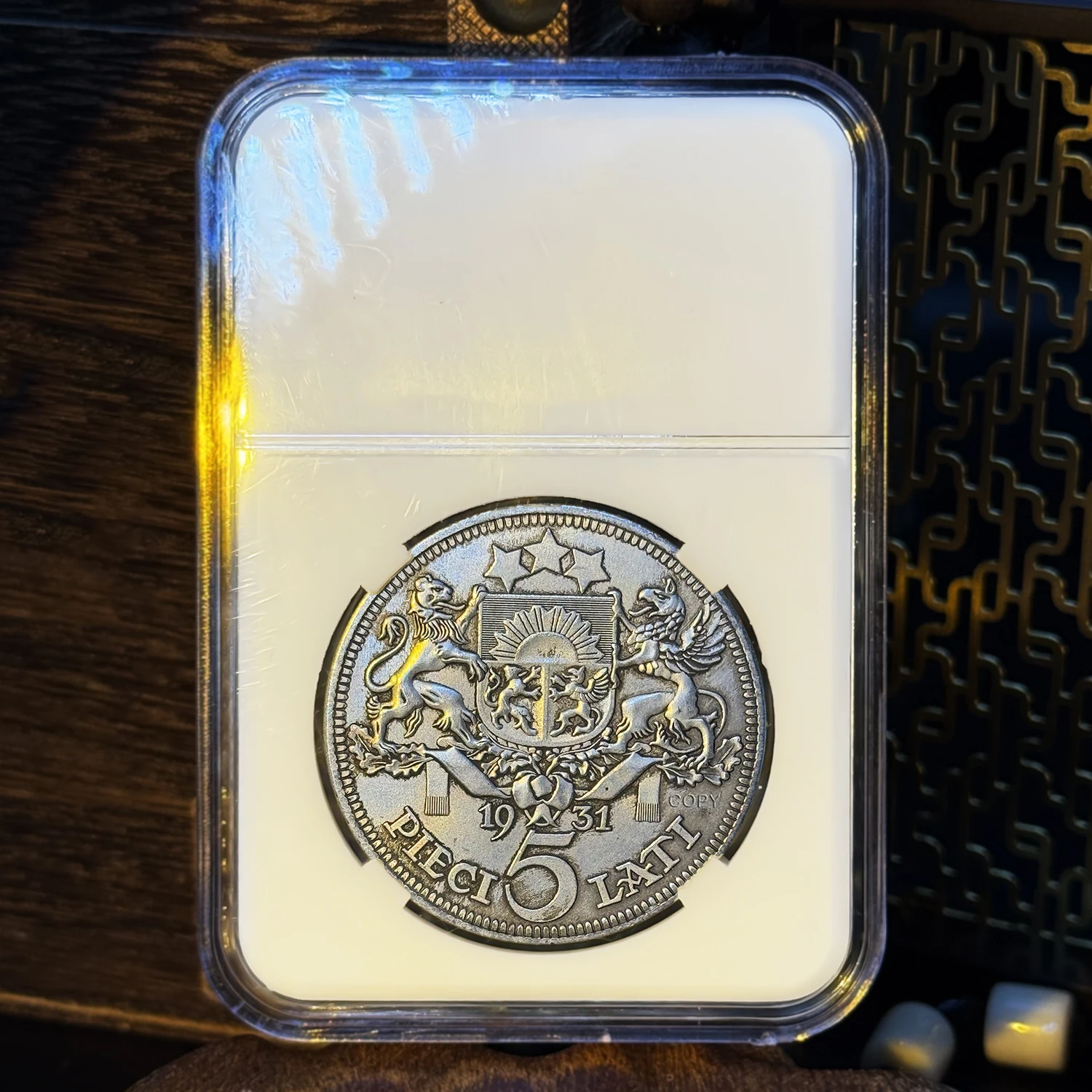 لاتفيا 1931 عملة طبق الأصل محاصر-ديكور على الطراز العتيق هدية مثالية لهواة الجمعين هدية عيد الشكر وعيد الميلاد