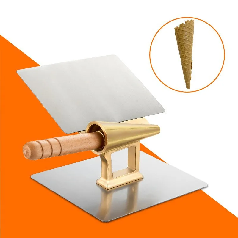 

Ice Cream Roll Making Tools Set, Bowl-Shaped & Basket-Shaped Cones, Aluminum/Copper/Wooden Ice Cream Maker Accessories Hot Sale