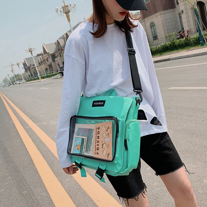 Damesmode Ita Rugzakken Schattig Meisje Transparant Grote Capaciteit Crossbody Tas Kawaii Studenten Individualiteit DIY Schoudertassen