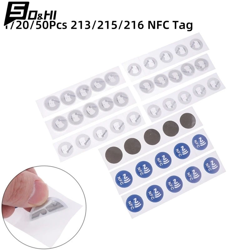 1/20/50Pcs NFC Labels Stickers Badges Label Sticker RFID Electronic Tag Rewritable Secret Key Sticker NFC Tags