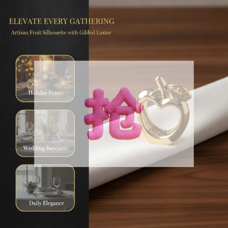 AEE8 1/6Pcs Metal Plated Vintage Napkin Rings Buckle Holder For Dining Table Decor