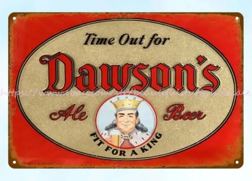 room metal dorm room wall art DAWSON BEER REVERSE PAINTED GLASS metal tin sign