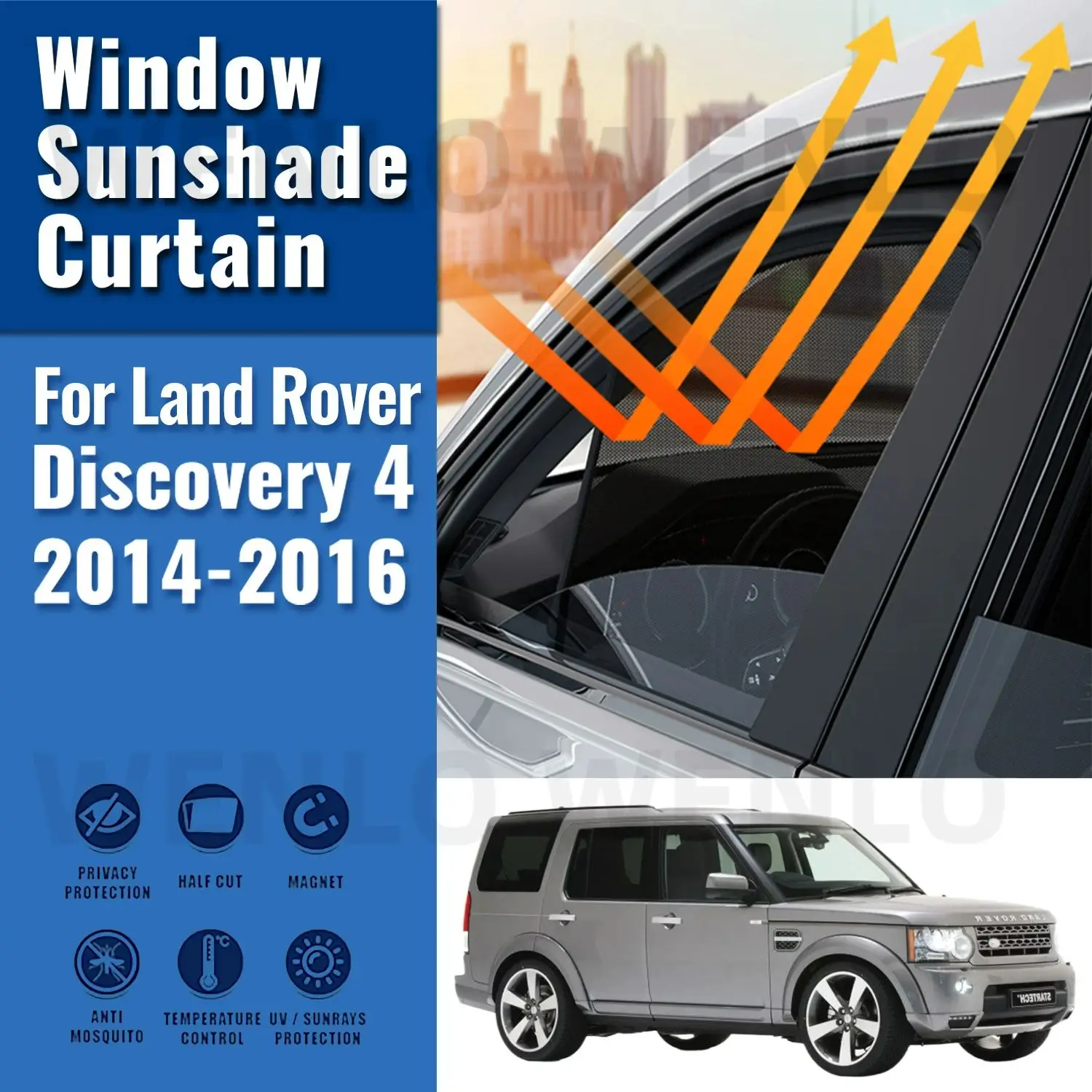 For Land Rover discovery 4 2013-2017 Magnetic Car Sunshade Shield Front Windshield Curtain Rear Side Baby Window Sun Shade