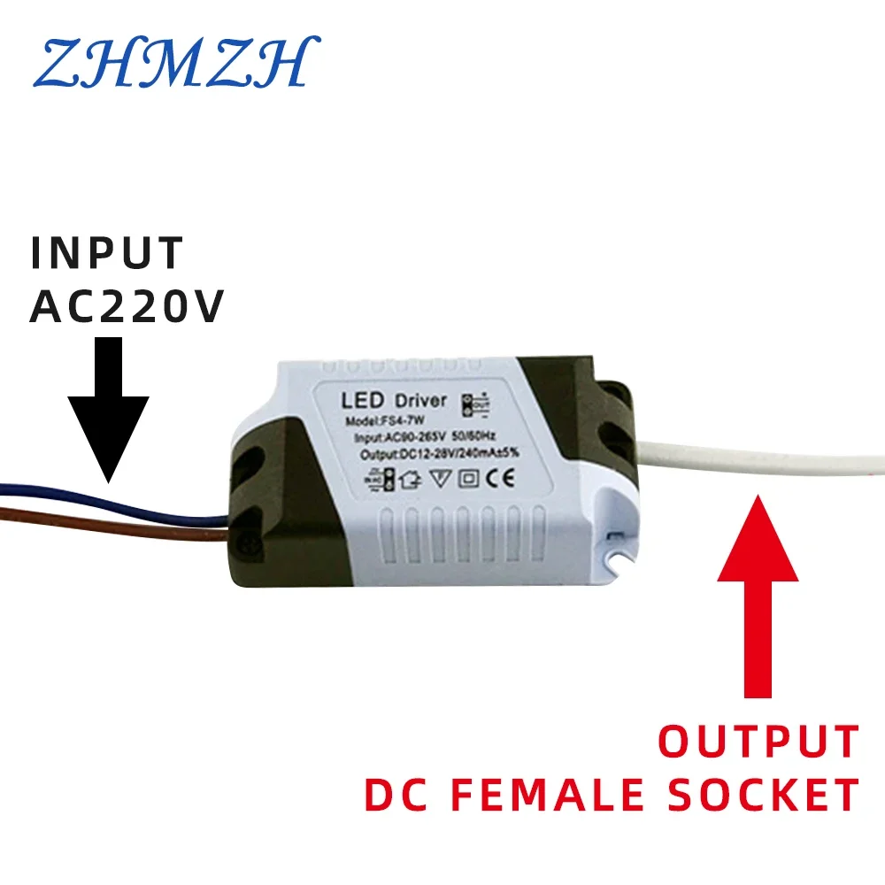 90-220V Constant Current LED Driver DC 280mA LED Power Supply 8-18W 8-24W Lighting Transformer with Female Socket Non Isolated