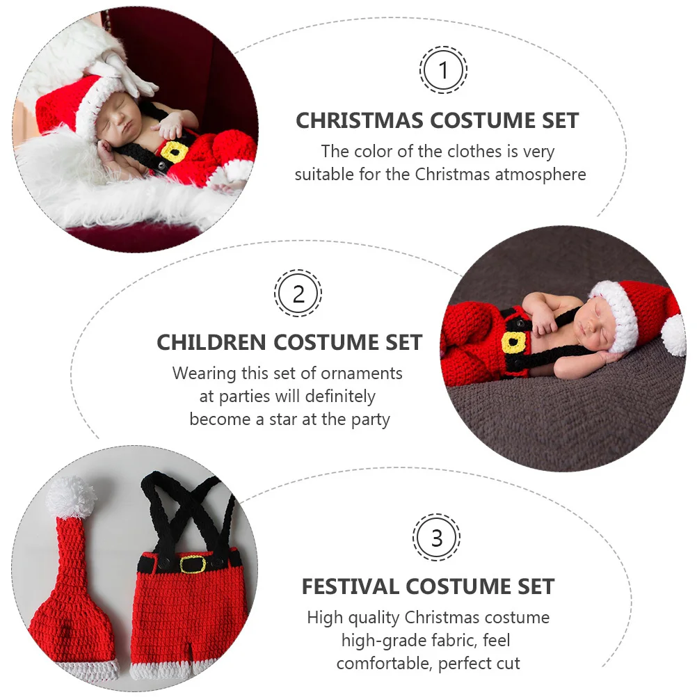 

1Set Christmas Costume Set for Babies Soft Comfortable Fabric Ideal Winter Party Clothes Newborn Photography Baby Clothing