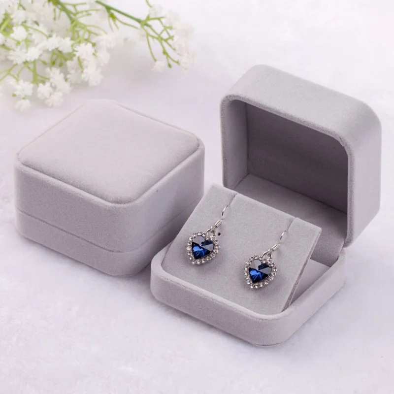 6 Colors Flannelette Jewellery Box Wholesale Earrings Box Multi-Coloured Blue Earring Boxes Earring Organizer Jewelry Gift Box