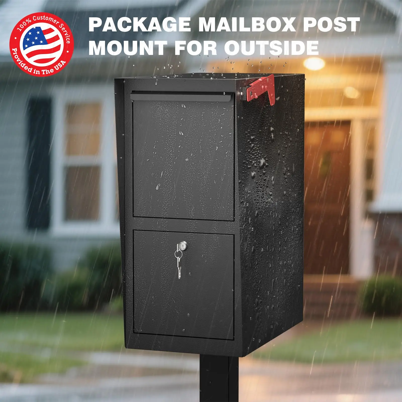 Large Modern Commercial Security Mailbox with Post for Outside