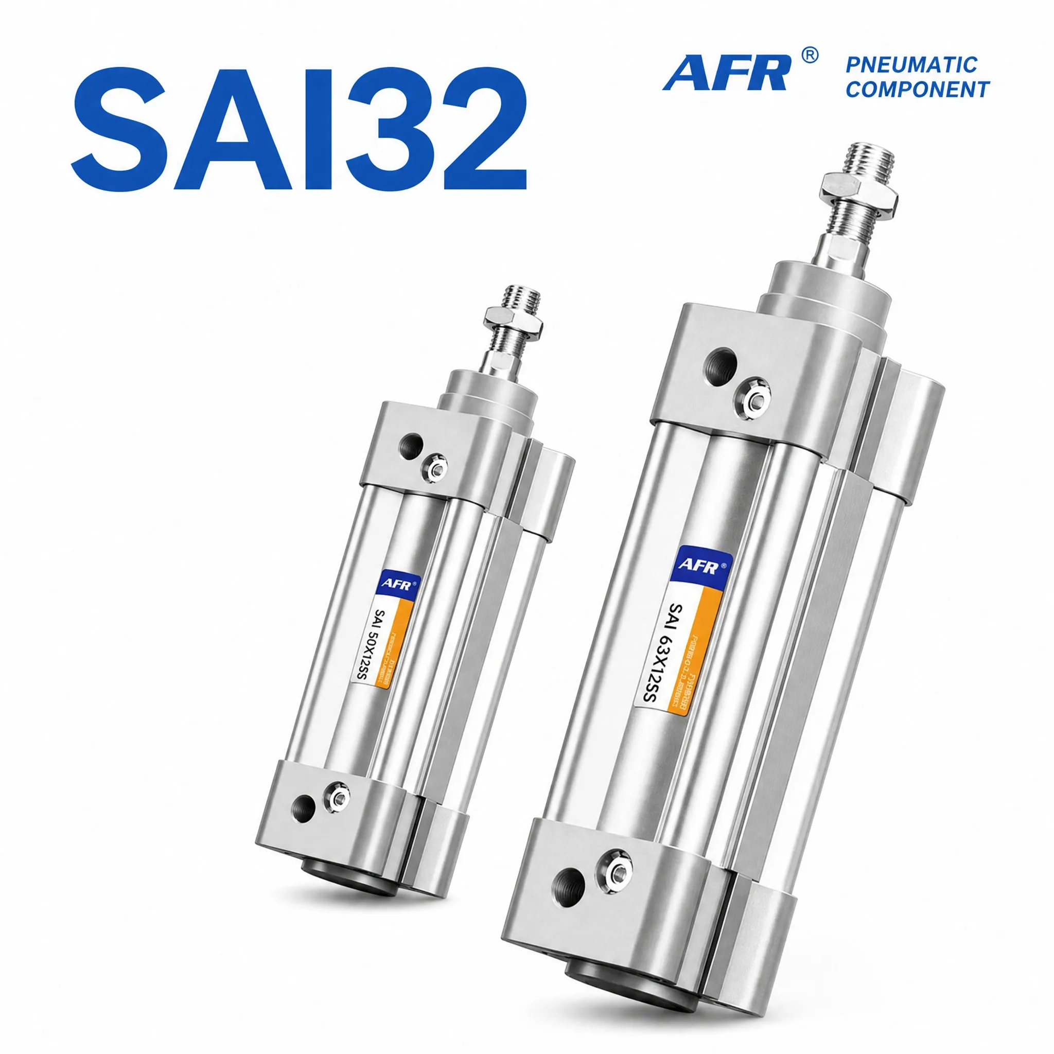 AFR SAI32 Pneumatic Cylinder Double Acting Square Single Rod With Magnet ISO15552 Standard Air Cylinder 32mm Bore Long Life Seal