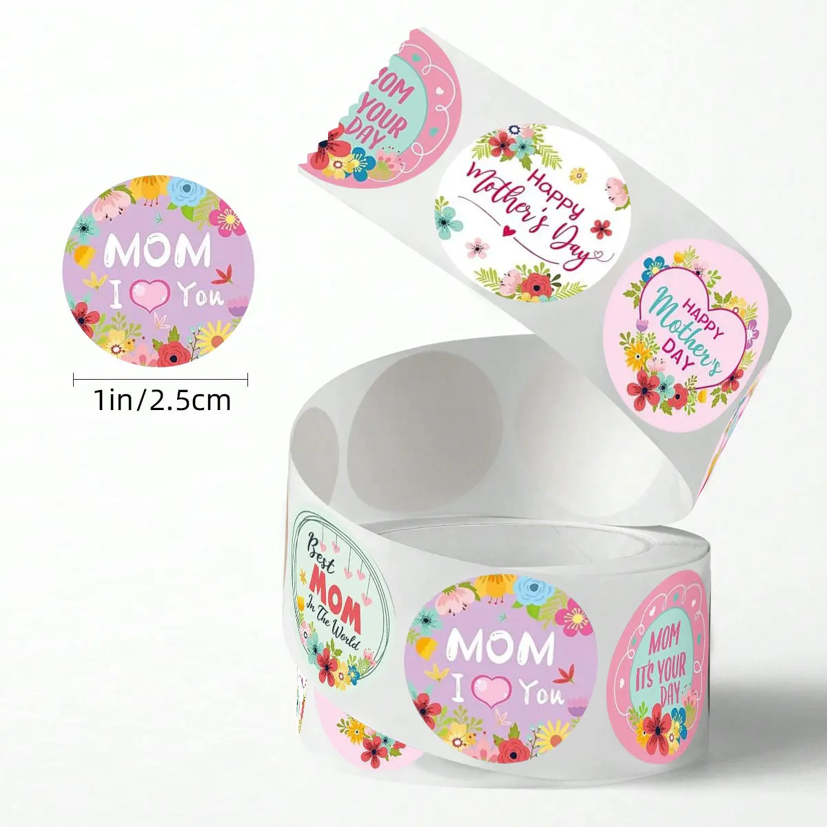 100-500pcs Happy Mothers Day Stickers Envelope Seals Thank You Stickers for Gift Wrapping Party Favor Small Business Supplies