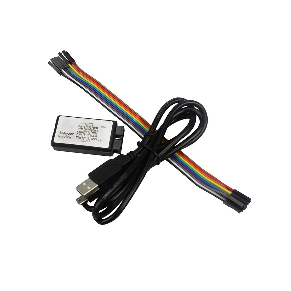 Test Hook Clip Logic Analyzer Test Folder for Jumper Wire Cable for USB 24M 8CH