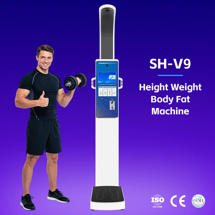 Coin Operated Ultrasonic Height and Weight Body Fat Analyzer Machine