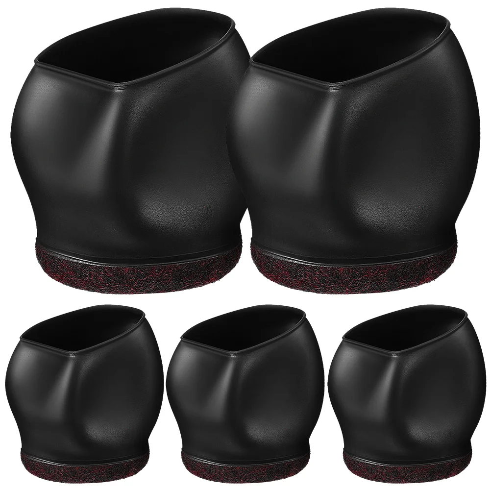 5 Pcs Dining Chair Caster Cover Office Furniture Pads Rolling Wheel Stopper Tpe Cups