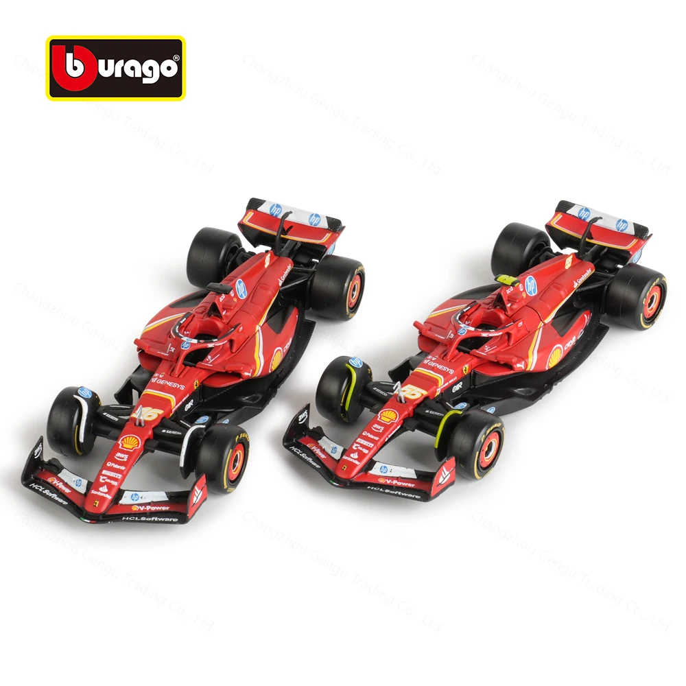 Bburago 1:43 Ferrari 2024 SF24 #16 #55 F1 Racing Formula Car Static Simulation Diecast Alloy Model Car