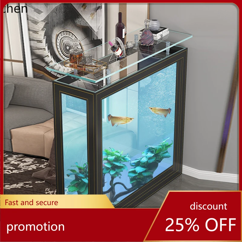 

HXL screen entrance partition cabinet ecological ultra-white cylinder glass bottom filter living room medium floor simple modern