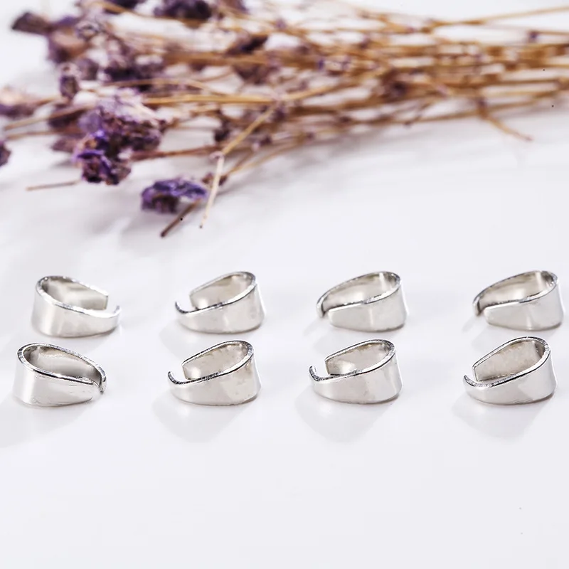 50Pcs/Lot Gold Silver Color Pendant Pinch Bail Clasps Necklace Hooks Clips Connector For DIY Jewelry Making Findings image 5