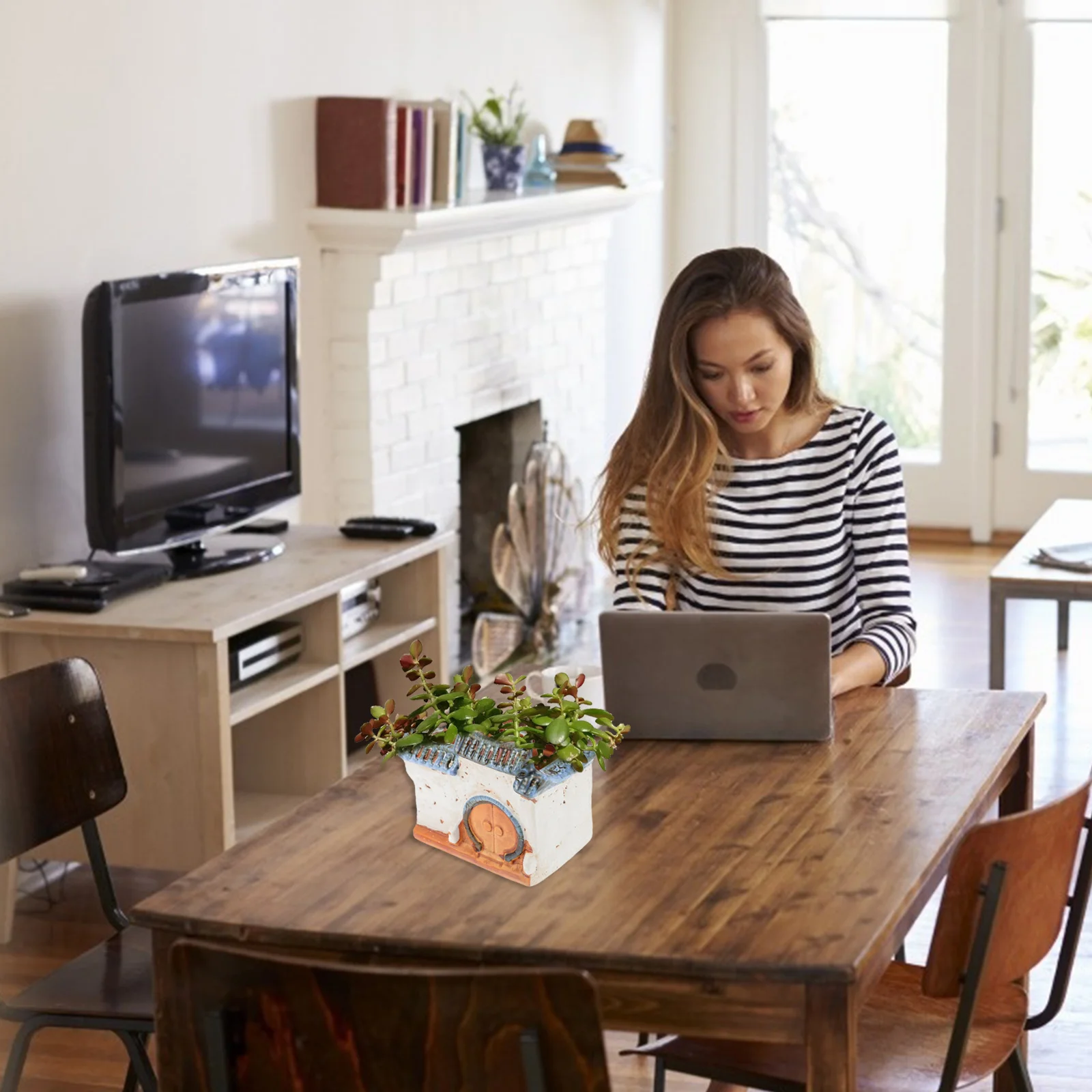 

Plant Container Planter Flower Pot Shaped High Class Material Flowerpot Succulent Durable Practical