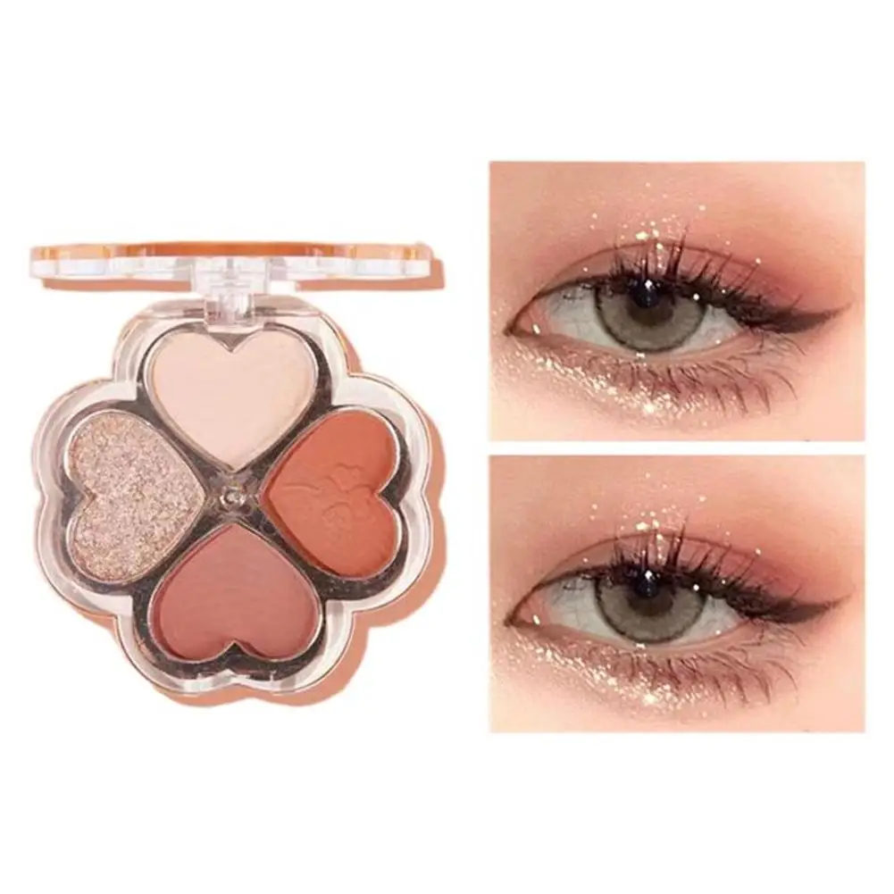 Glückliche vier blättrige Lidschatten-Palette matt und perlmutt farben für lang anhaltendes verträumtes Augen-Make-up w4s3