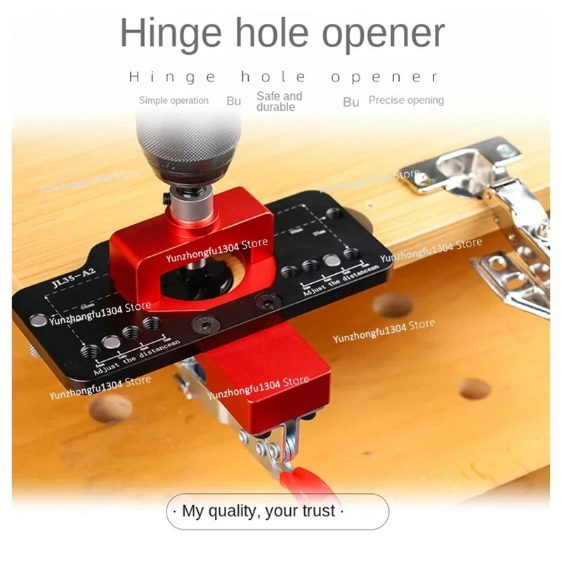 Woodworking 35MM Hinge Hole Opener Cabinet Door Aircraft Hinge Positioner Auxiliary Tool Hole Distance Adjustable