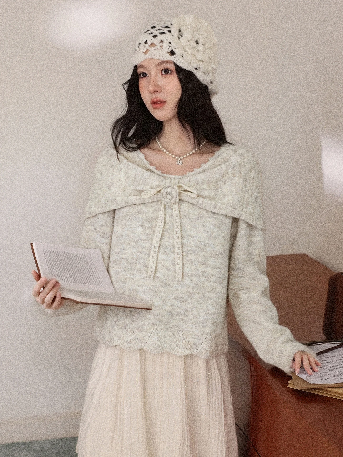 

Новый осенне-зимний модный женский вязаный свитер Ele Winter Knit с принтом оленя в южном стиле, нежный дизайн