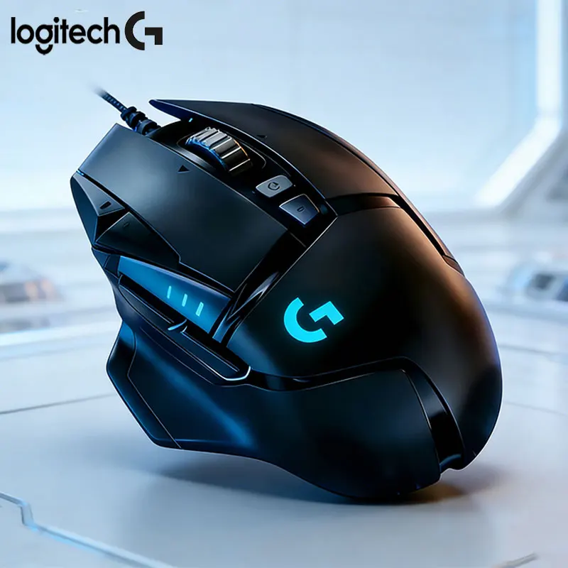 Ratón para Juegos Logitech G502HERO con Cable, Alta Resolución DPI, Posicionamiento Preciso, Iluminación RGB, Compatible con Computadoras de Escritorio y Portátiles