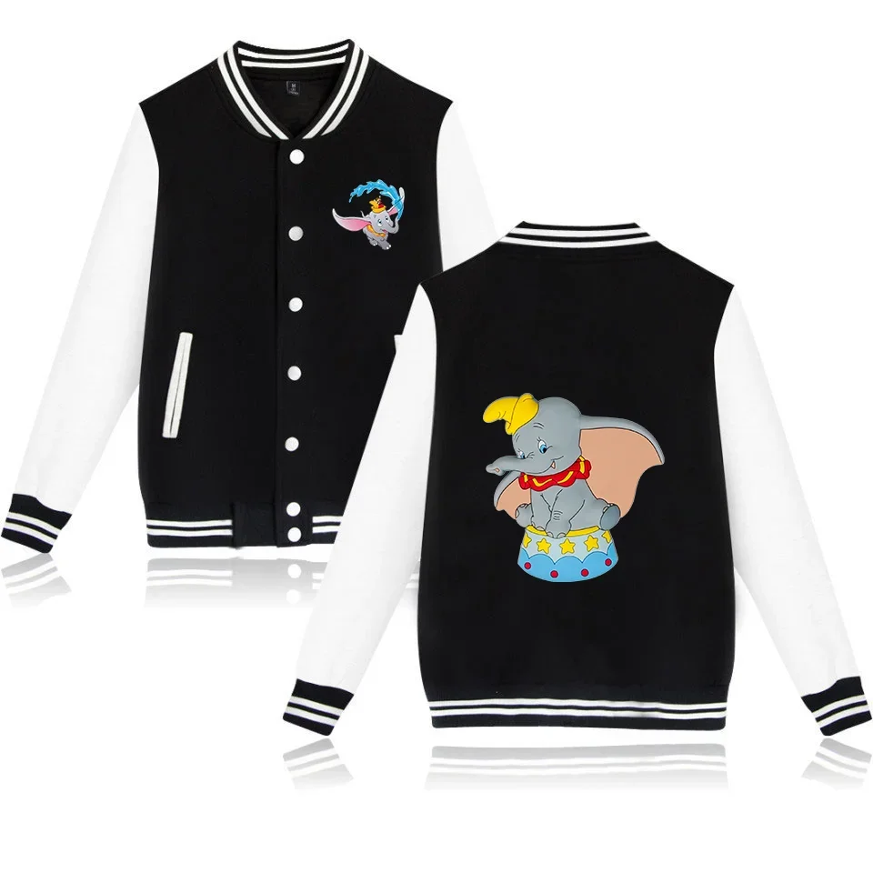 Disney Dumbo Varsity Baseball Bomber Jacket Men Women Hip Hop Harajuku Jackets Kids Boys Girls Single Coats