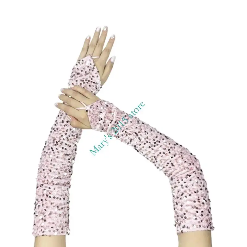 قفازات يد طويلة E15F للنساء والفتيات في زي حفلات الزفاف في عشرينيات القرن العشرين