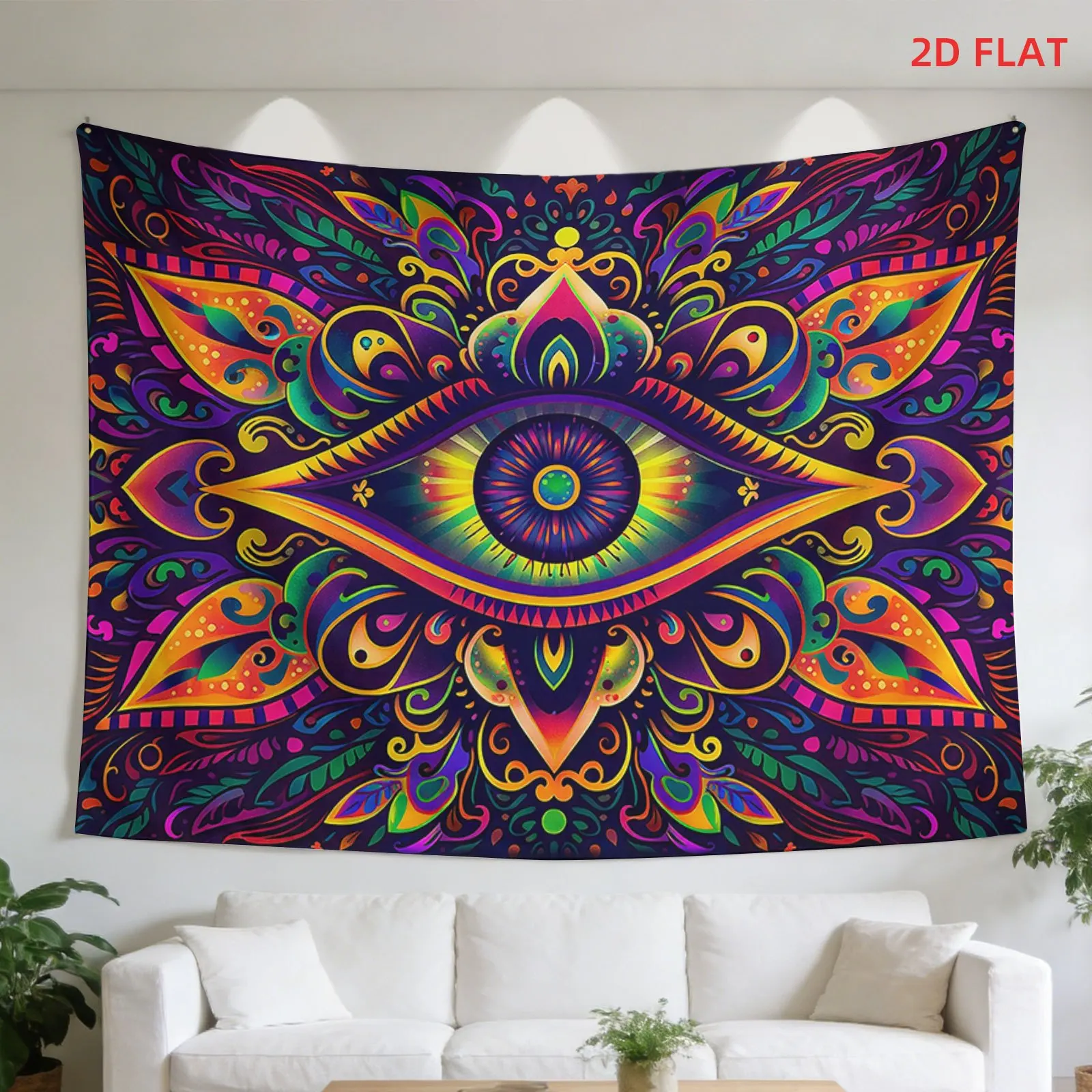 Highly detailed Boho Mandala Tapestry Wall Hanging Eye of Providence Geometric Spiritual Decoration for Bohemian Home Decor Livi