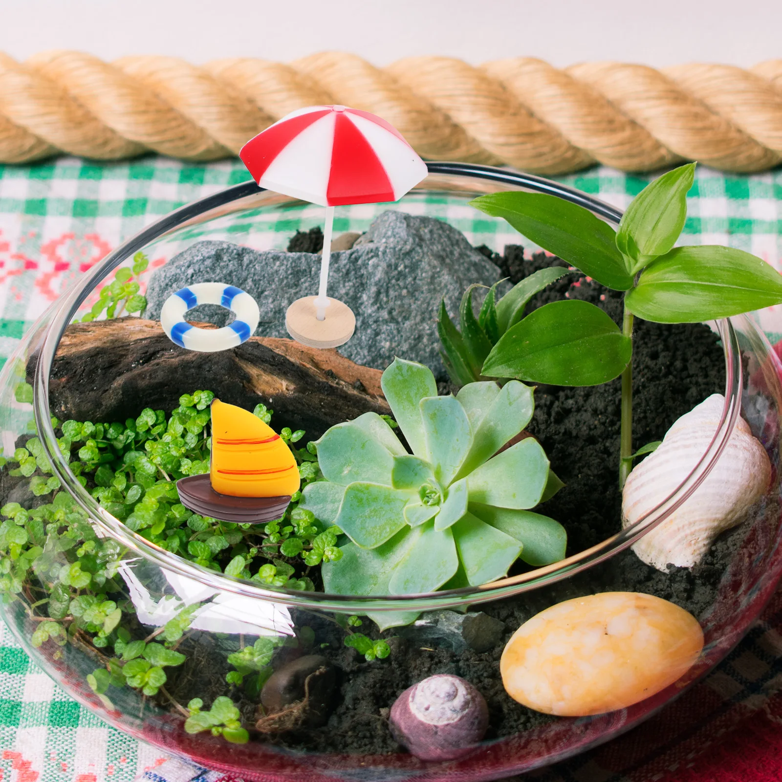 

2 Mini Style nament Accessories for Micro Summer Scene Decor Micro Scene Layout Props Kids Play Toy Summer Decor