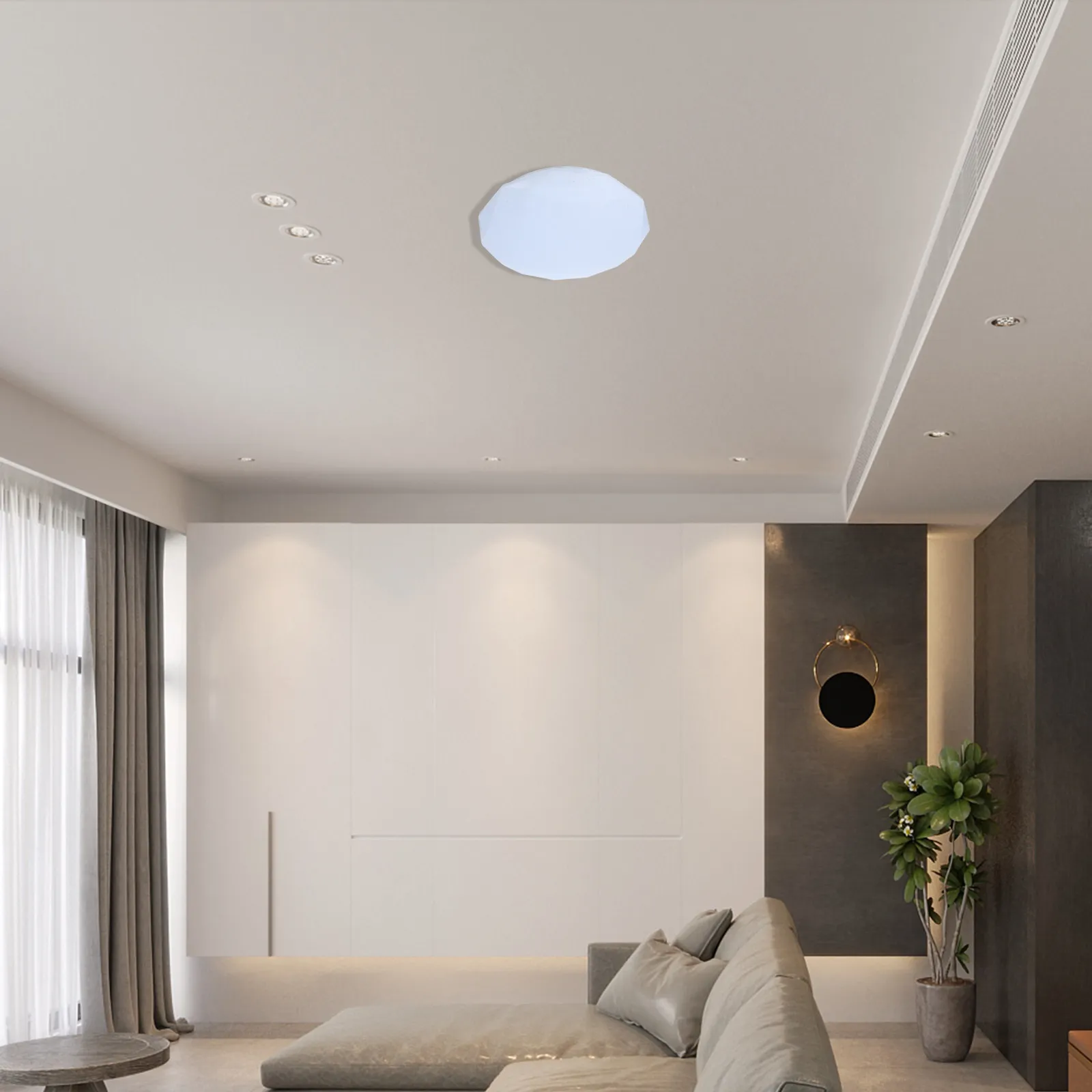 Flush Mount Ceiling Light Shade 11.8x3.2 Round Replacement Lamp Cover for Bedroom Living Room Office LED Light Fixture