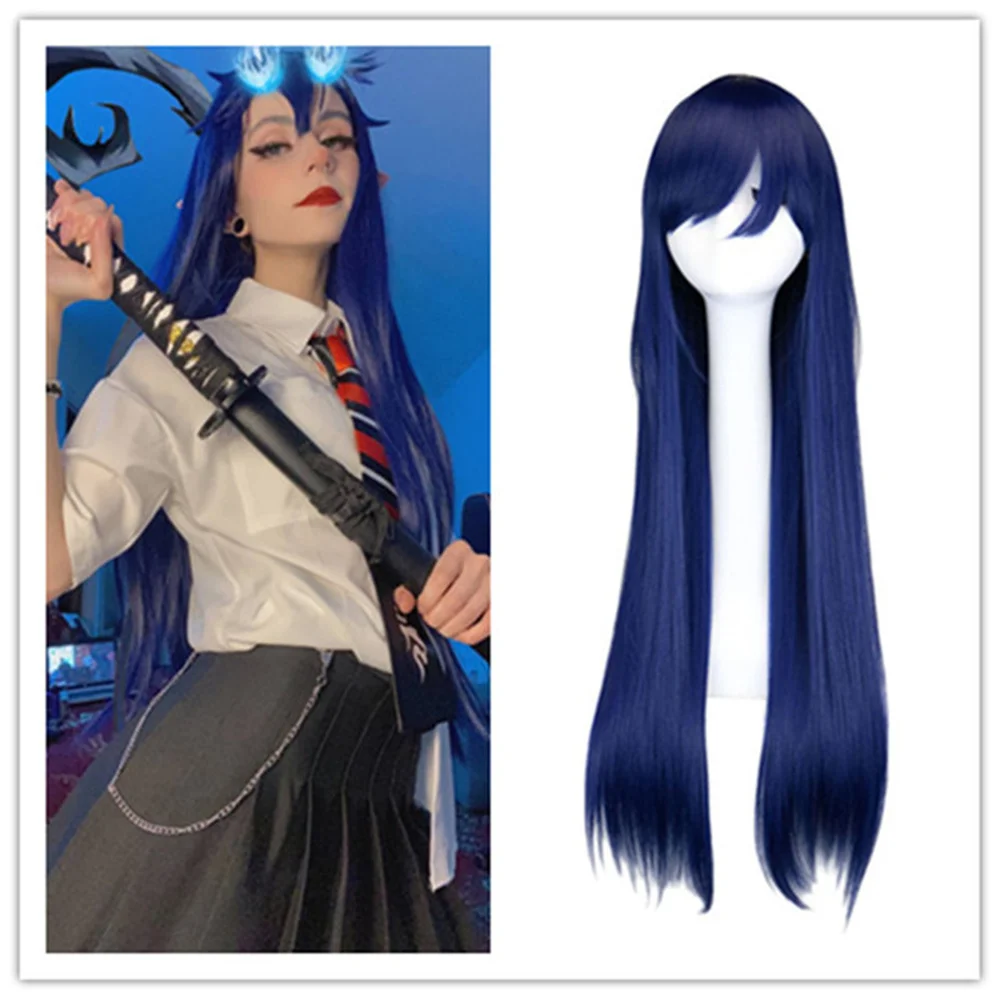 

Hyuga Hinata Play Long Straight Navy Blue Cosplay Wigs Synthetic Wigs Hair Party Costume Navy Blue Party Cos
