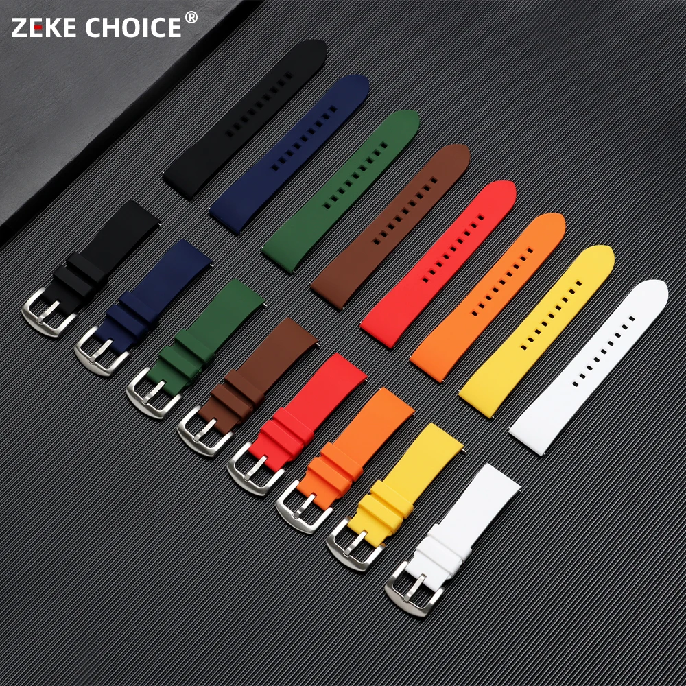 Soft Silicone Rubber Watch Strap 18/19/20/21/22/24mm Replacement Watchbands for Men Quick Release Waterproof Sports Wrist Band