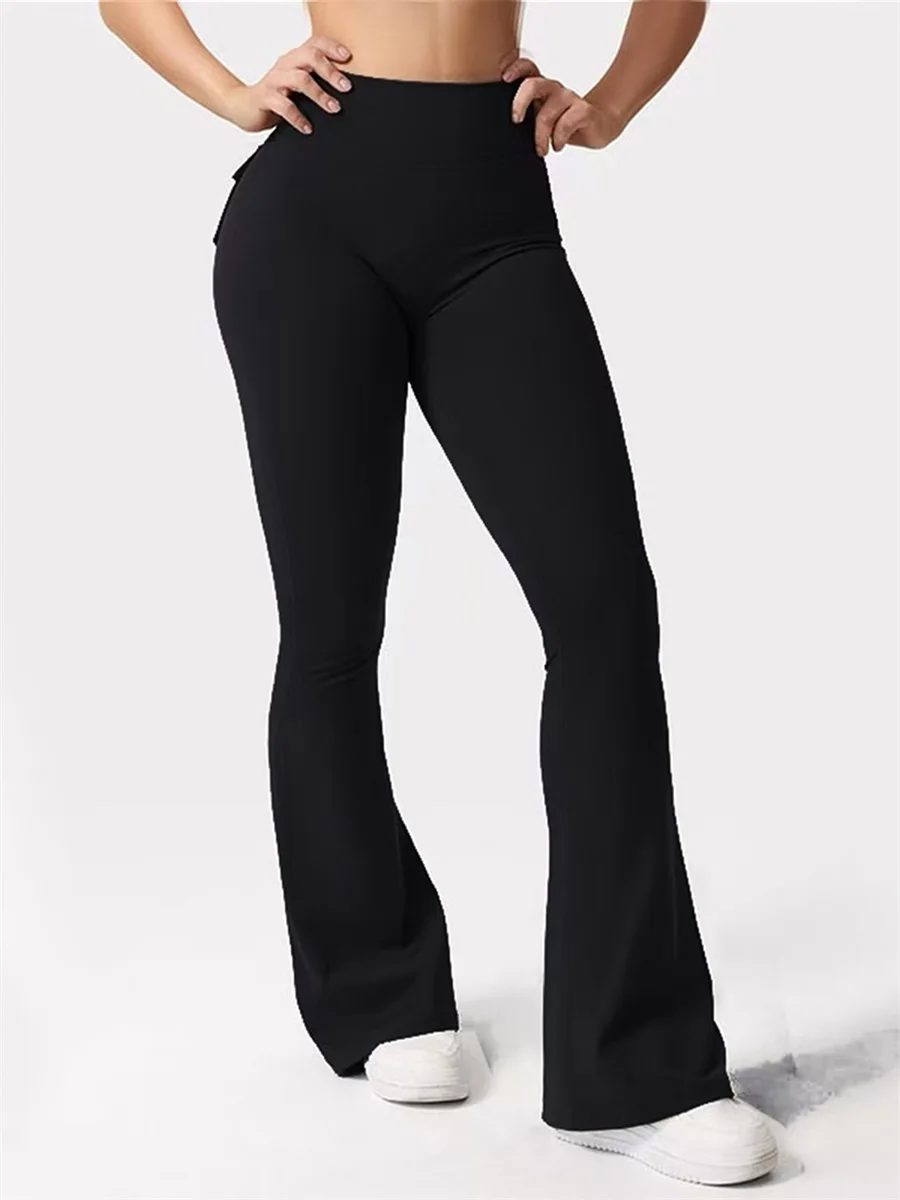 Women S High Waist Yoga Leggings With Pockets Tummy Control Workout Running Pants Stretchy Booty Leggings