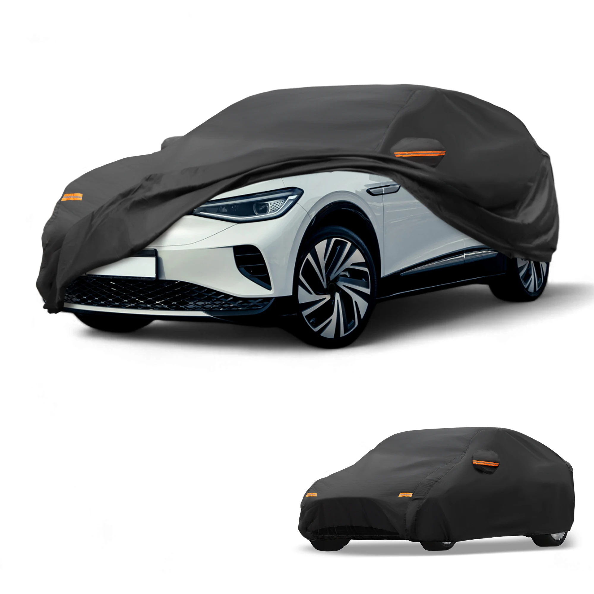 

Motoforti Car Cover Waterproof All Weather for Volkswagen ID.4 2022-2024 Black 210D-PU