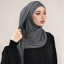 2/Pcs Solid Modal Hijab With Full Cover Cap Undercap For Muslim Woman Hijabs Ramadan Headscarf Islam Turban Femme Bandana Set