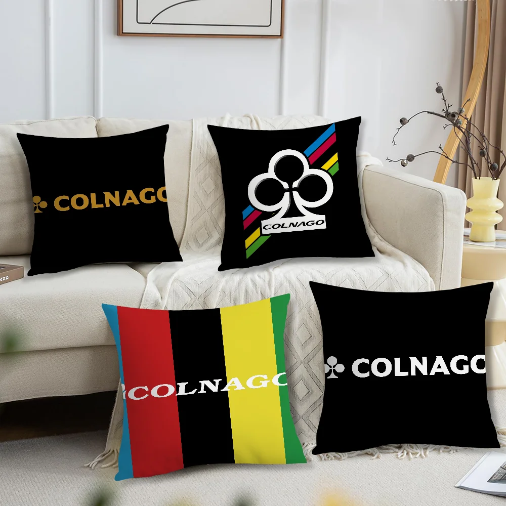 Racing C-ColnagoS Bicycle Logo Cushion Cover Living Room Headboard Office Cushion Bedroom Cushion Sofa Nap Time Pillow Case