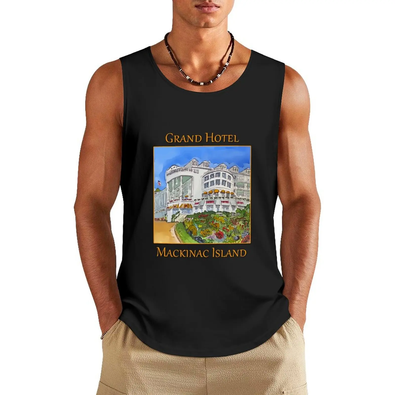 

Grand Hotel in Mackinaw Island, Michigan - WelshDesigns Tank Top gym shirt man Men's singlets t-shirts for men