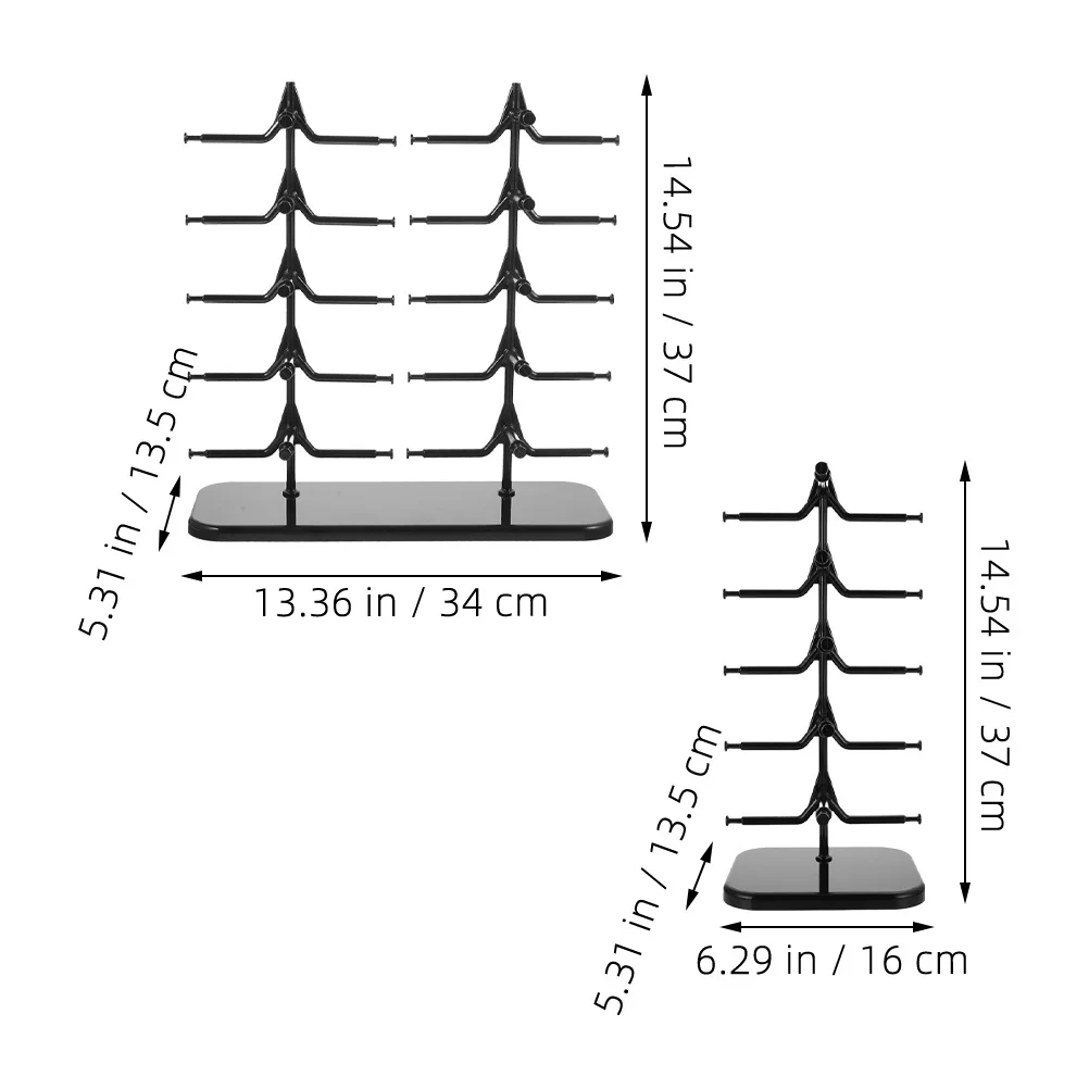 

2Pcs Glasses Display Stand Sturdy Plastic Sunglasses Holder Stand with Large Capacity Multi-Tier Organizer for Eyewear