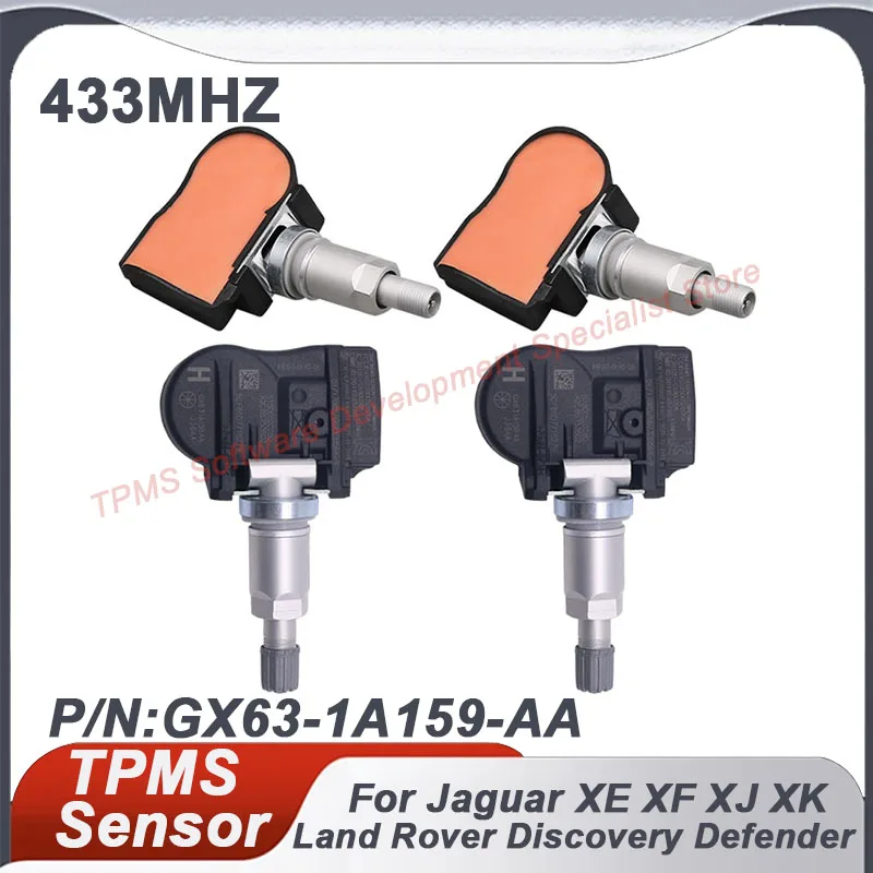 1/4PCS 433MHZ TPMS Tire Pressure Sensor For Jaguar XE XF XJ F-Type Land Rover Discovery Range Rover Volvo C30 C70 GX63-1A159-AA