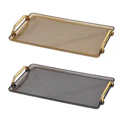 Serving Tray Storage Organizer Perfume Makeup Display Countertop Vanity Tray Dish for Bedroom Hotel Dinner Breakfast Dessert