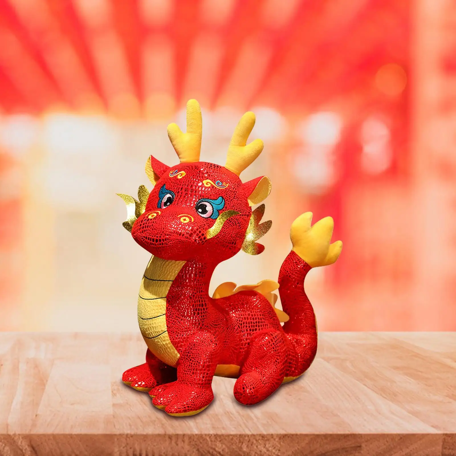 Chinese Dragon Plush Toy Stuffed Animal Doll for Party Table Spring Festival